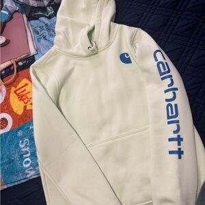 Carhartt Mint Hoodie with Navy Logo